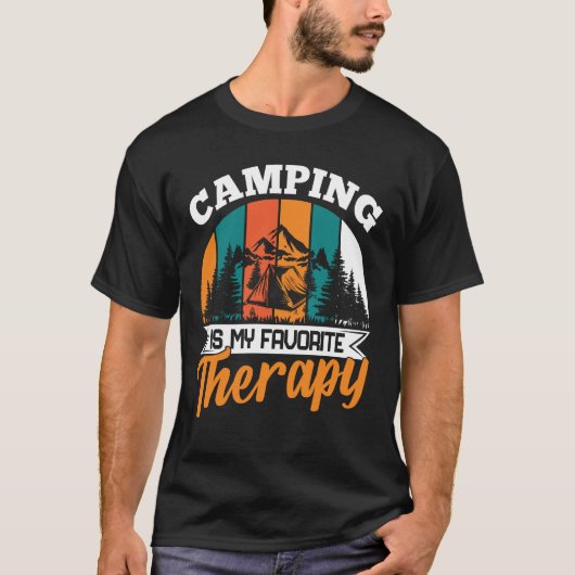 Camping is mijn favoriete therapie Funny Camper Ca T-shirt (Voorkant)