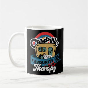 Camping is mijn favoriete therapie, grappige trekk koffiemok