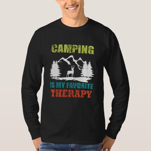 Camping is mijn favoriete therapie t-shirt (Voorkant)