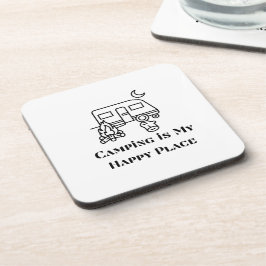 Camping is Mijn Gelukkige Plaats op een Bier Onderzetter