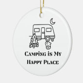 Camping is Mijn Gelukkige Plaats op een Keramisch Ornament (Links)