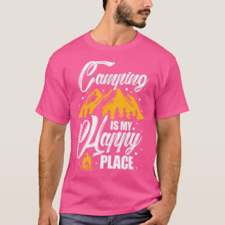 Camping is mijn gelukkige plek Camper wandelen out T-shirt
