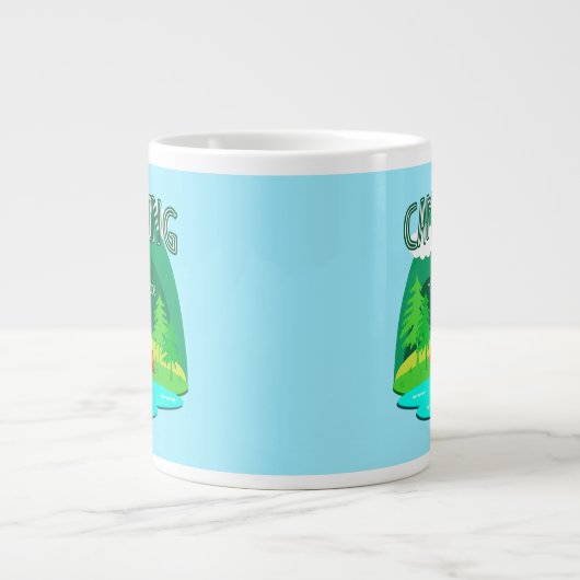 Camping is mijn gelukkige plek grote koffiekop (Voorkant)