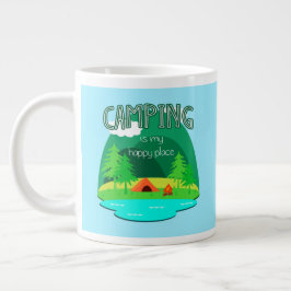 Camping is mijn gelukkige plek grote koffiekop