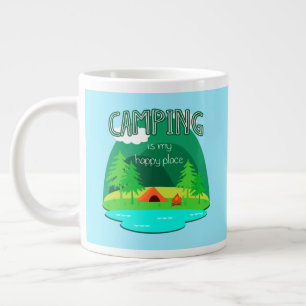 Camping is mijn gelukkige plek grote koffiekop
