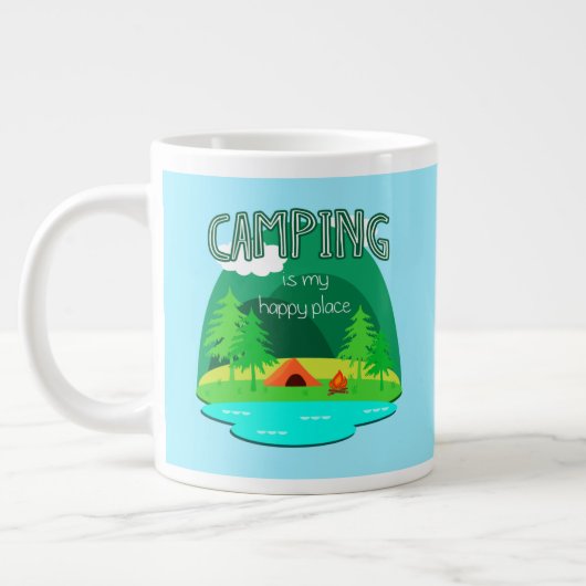Camping is mijn gelukkige plek grote koffiekop (Links)