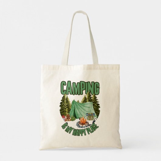Camping is mijn gelukkige plek - happy camper canv tote bag