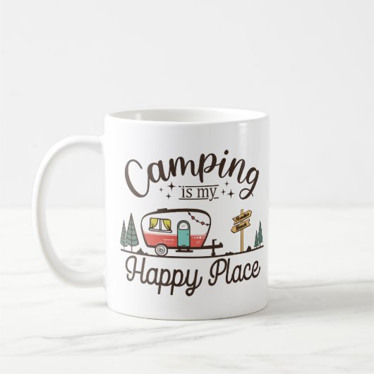 Camping is mijn gelukkige plek koffiemok (Links)