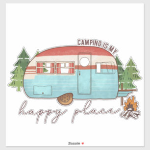 Camping is mijn gelukkige plek sticker