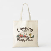 Camping is mijn gelukkige plek tote bag (Achterkant)