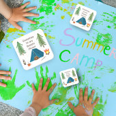 Camping is mijn Happy Place Beer Square Sticker