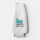 Camping is mijn Happy Place op een fles koeler (Voorkant)