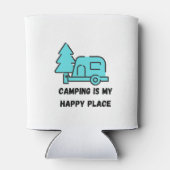 Camping is mijn Happy Place op een Koelbox Blikjeskoeler (Achterkant)