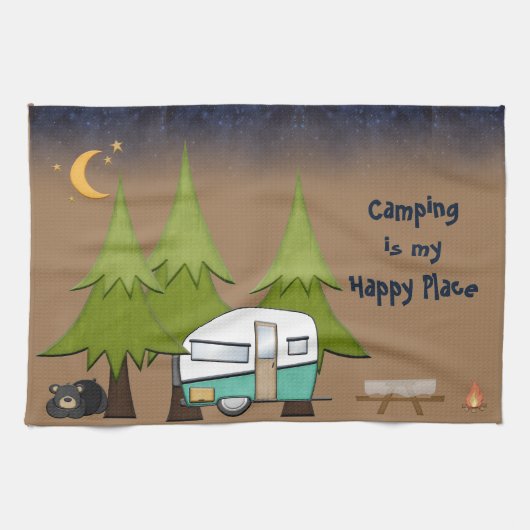 Camping is mijn Happy Place Persoonlijke handdoek (Horizontaal)