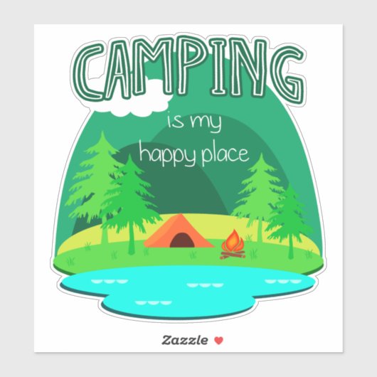 Camping is mijn Happy Place Sticker (Vel)