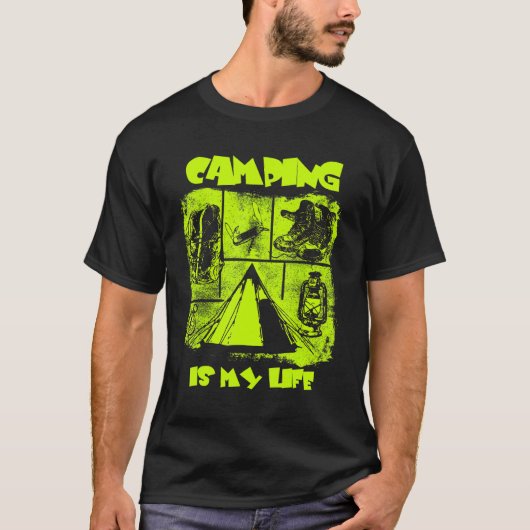 Camping is mijn leven buitenshuis Wilderness Camp T-shirt (Voorkant)