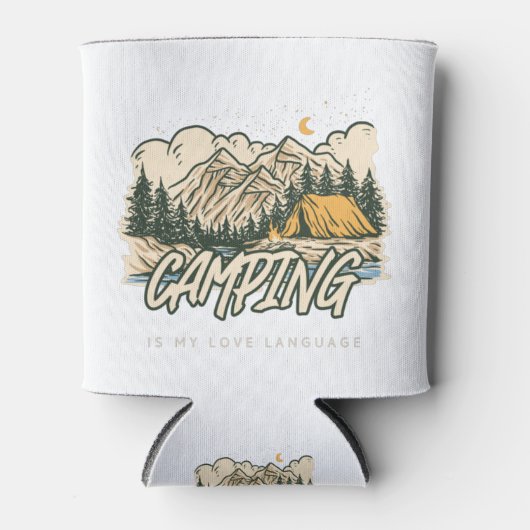 Camping is mijn liefdestaal blikjeskoeler (Voorkant)