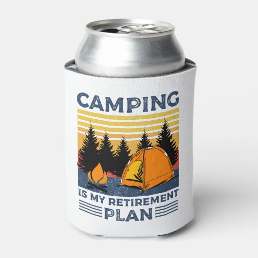 Camping is mijn pensioenplan Funny camping Gift Blikjeskoeler (Blikje Voorkant)