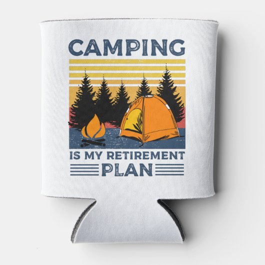 Camping is mijn pensioenplan Funny camping Gift Blikjeskoeler (Voorkant)