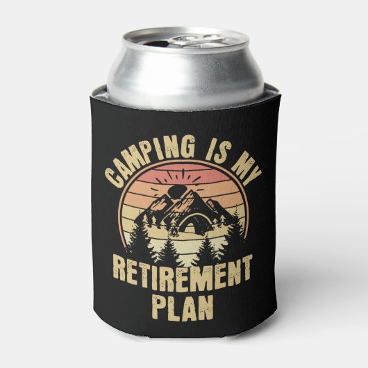 Camping is mijn pensioenplan Funny camping Gift Blikjeskoeler (Blikje Voorkant)