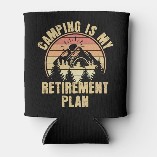 Camping is mijn pensioenplan Funny camping Gift Blikjeskoeler (Voorkant)