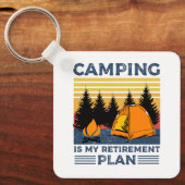 Camping is mijn pensioenplan Funny camping Gift Sleutelhanger (Voorkant)