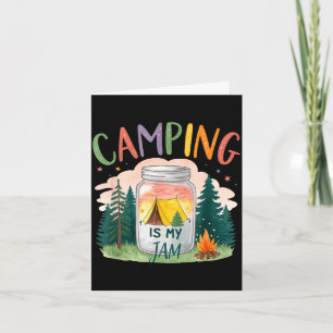 Camping is mijn tent bos thema kaart