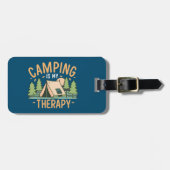 Camping is mijn therapie bagagelabel (Voorkant horizontaal)
