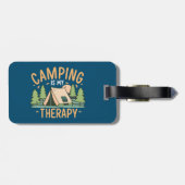 Camping is mijn therapie bagagelabel (Achterkant horizontaal)