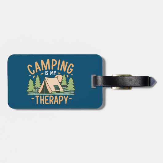 Camping is mijn therapie bagagelabel (Achterkant horizontaal)
