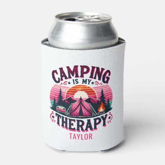 Camping is mijn therapie blikjeskoeler (Blikje Voorkant)