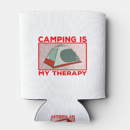 Camping is mijn therapie blikjeskoeler (Achterkant)