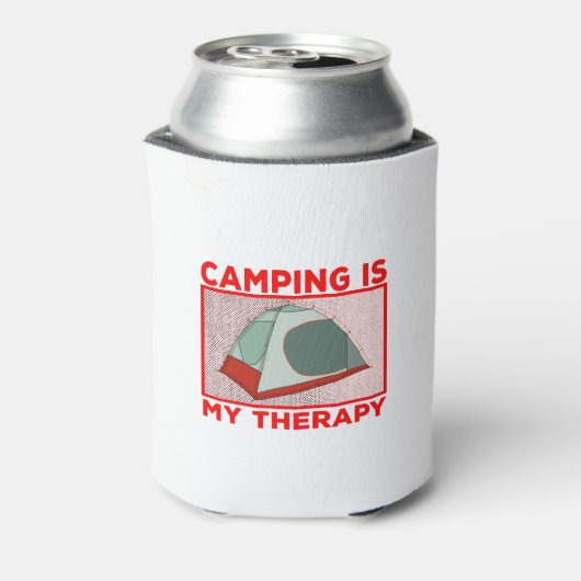 Camping is mijn therapie blikjeskoeler (Blikje Achterkant)