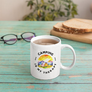 Camping is mijn Therapie buitenliefhebbers waterve Koffiemok