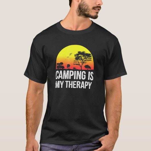 Camping Is Mijn Therapie - Camping T-shirt (Voorkant)