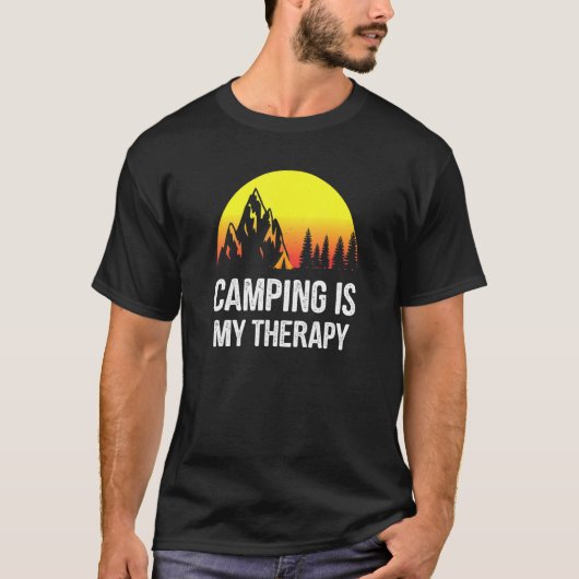 Camping is mijn therapie - Camping T-shirt (Voorkant)