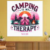 Camping is mijn therapie canvas afdruk (Insitu (Woonkamer))