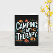 Camping is mijn therapie citaat  kaart (Gele Bloem)