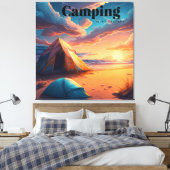 Camping is mijn Therapie | Digitale Kunst Canvas Afdruk (Insitu (Slaapkamer))