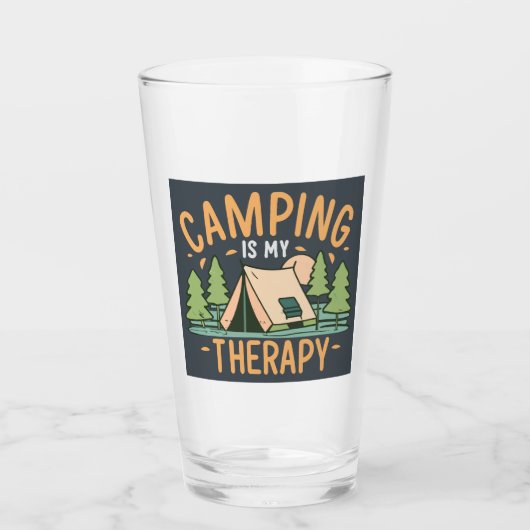 Camping is mijn therapie glas (Voorkant)