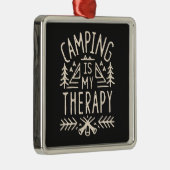 Camping is mijn therapie grappige camper citaten r metalen ornament (Rechts)