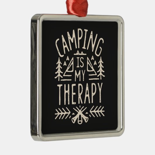 Camping is mijn therapie grappige camper citaten r metalen ornament (Rechts)