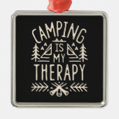 Camping is mijn therapie grappige camper citaten r metalen ornament (Voorkant)