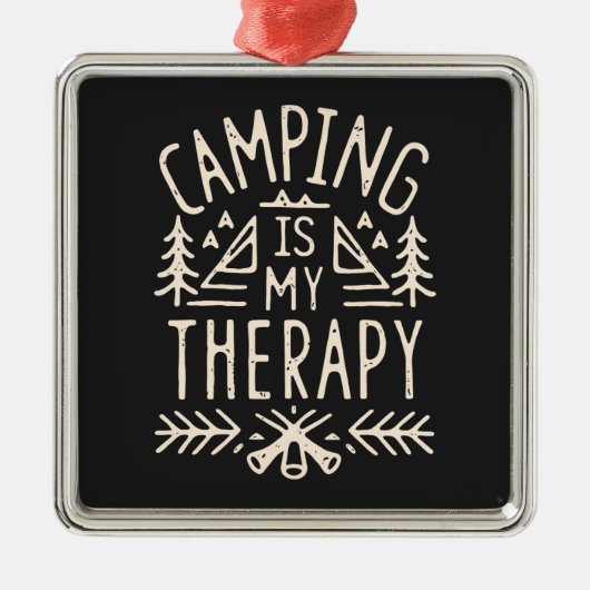 Camping is mijn therapie grappige camper citaten r metalen ornament (Voorkant)