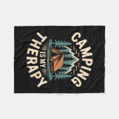 Camping is mijn therapie grappige camper fleece deken (Voorkant (Horizontaal))
