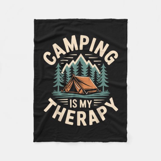 Camping is mijn therapie grappige camper fleece deken (Voorkant)