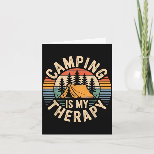 Camping is mijn therapie grappige camper kaart (Voorkant)