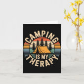 Camping is mijn therapie grappige camper kaart (Gele Bloem)