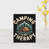 Camping is mijn therapie grappige camper kaart (Gele Bloem)