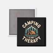 Camping is mijn therapie grappige camper magneet (Voorkant / Achterkant)